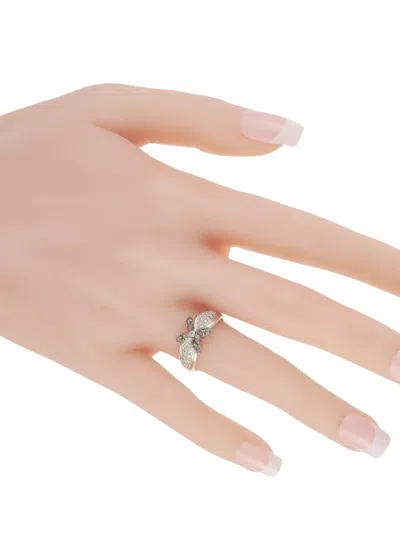Pre-owned Le Vian Flower 18k White Gold Diamond Ring In Silver
