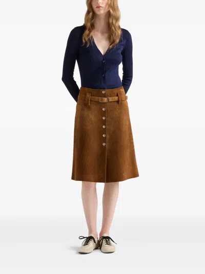 Prada Fitted Long-sleeve Ribbed Cardigan In Blue