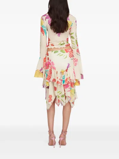 Donde Esteban X Valentino Cortazar Flores Blouse In Neutrals