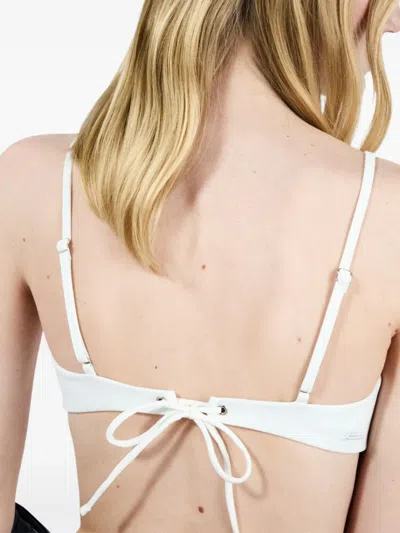 Prada Stretch Jersey Bikini Top In White