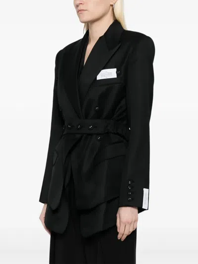 Rokh Double Layered Blazer In Black