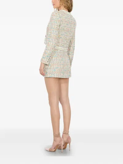 Alice And Olivia Peyton Cropped Metallic Cotton-blend Tweed Jacket In Neutrals