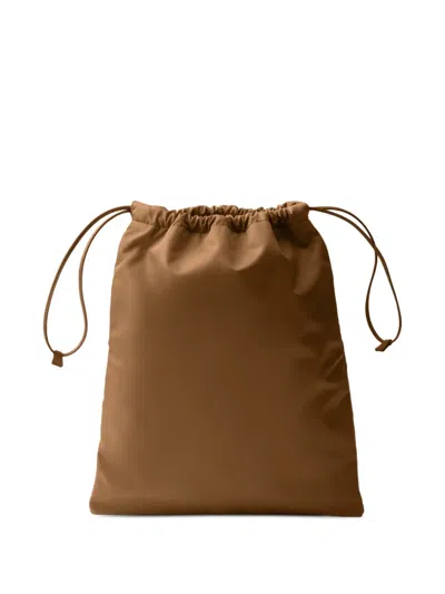 Prada Womens Brown Triangle-logo Re-nylon Pouch In Brown