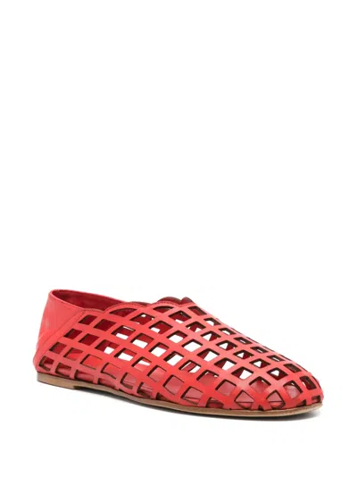 Gia Borghini X Helsa Peek-a-boo Ballerina Flat In Red