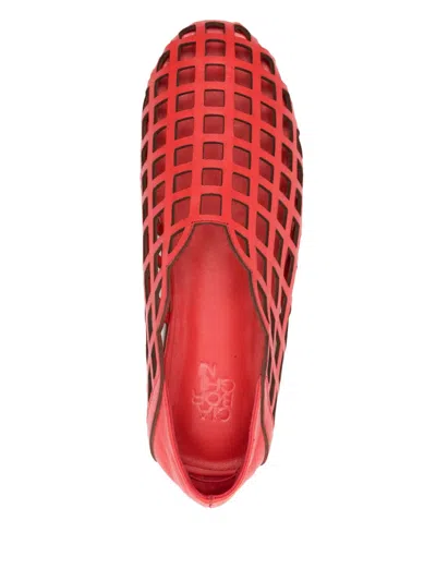 Gia Borghini X Helsa Peek-a-boo Ballerina Flat In Red