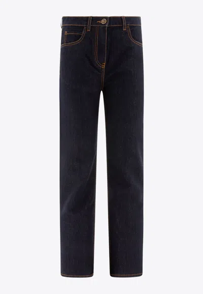 Etro Dark Indigo Straight-leg Jeans In Blue