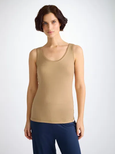 Derek Rose Women's Support Vest Lara Micro Modal Stretch Camel In Camel