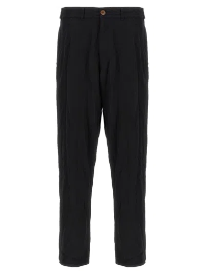 Comme Des Garçons Front Pleated Trousers With Back And Side Pockets In Black