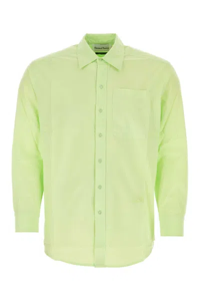 House Of Sunny Camicia Vito In Popeline Verde Acido Uomo In Light Green