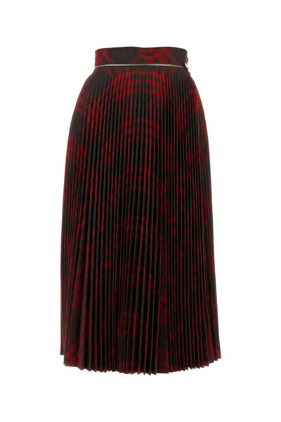 Burberry Embroidered Jersey Skirt In Red