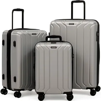 Nonstop New York 3-piece Expandable Spinner Luggage Set And 3-piece Packing Cube Set In Silver