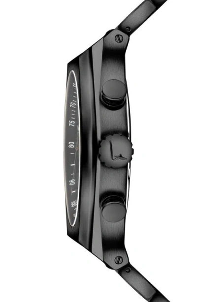 Ferragamo Tonneu Ion Plated Stainless Steel Chronograph Watch, 42mm In Black