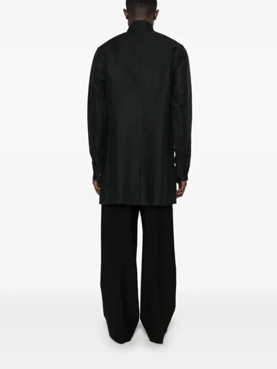 Label Under Construction Raw Edge Shirt In Black