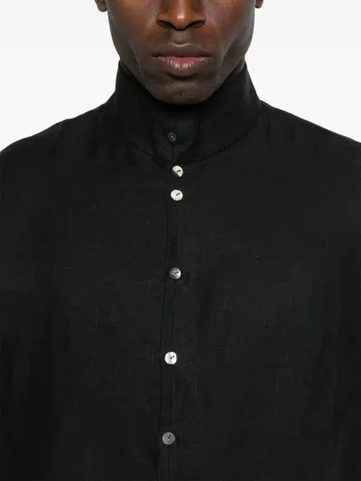 Label Under Construction Raw Edge Shirt In Black