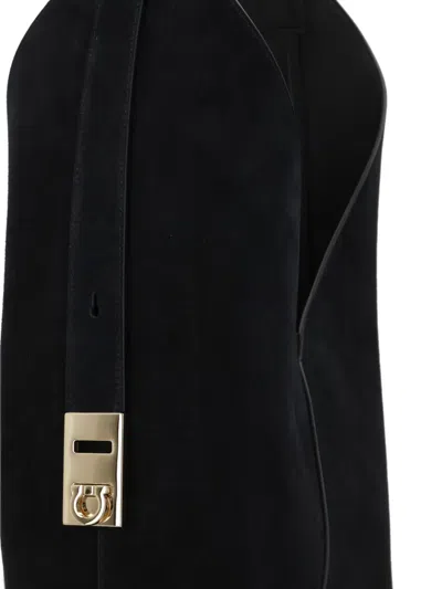 Ferragamo Women's Suede Hobo Bag In Black
