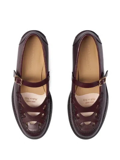 Scarosso Minni Buckle Fastened Flat Shoes In Multi