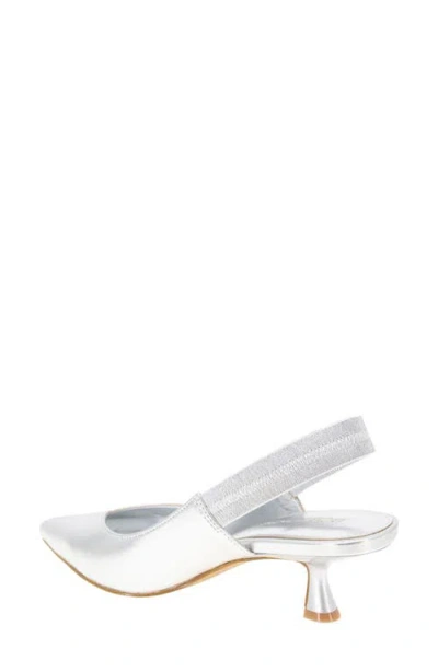 Bcbgeneration Kayla Pointed Toe Kitten Heel Pump In Silver