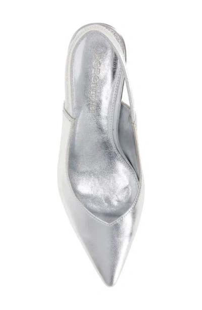 Bcbgeneration Kayla Pointed Toe Kitten Heel Pump In Silver