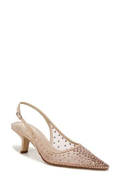 Sam Edelman Bianka Slingback Mesh Pointed Toe Pump In Nude