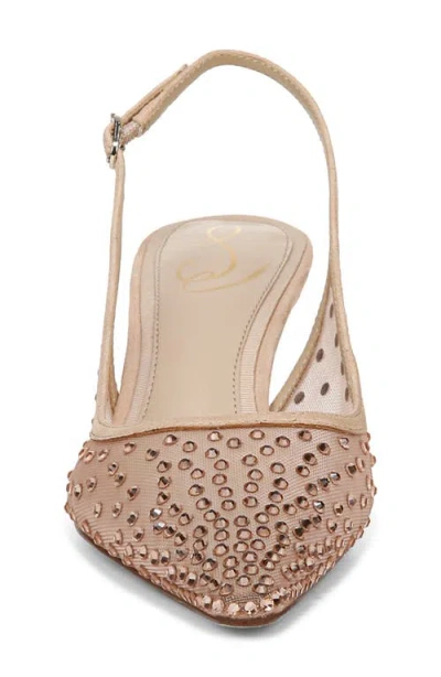 Sam Edelman Bianka Slingback Mesh Pointed Toe Pump In Nude
