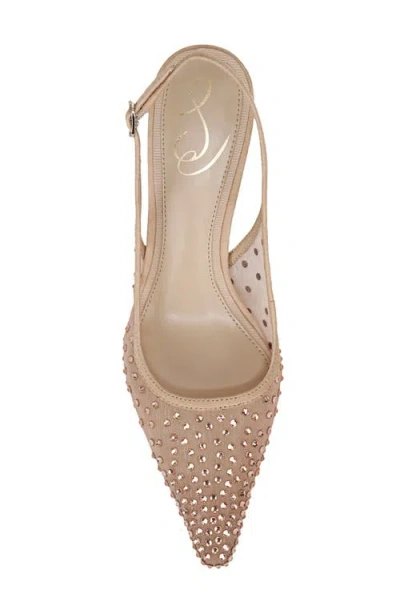 Sam Edelman Bianka Slingback Mesh Pointed Toe Pump In Nude