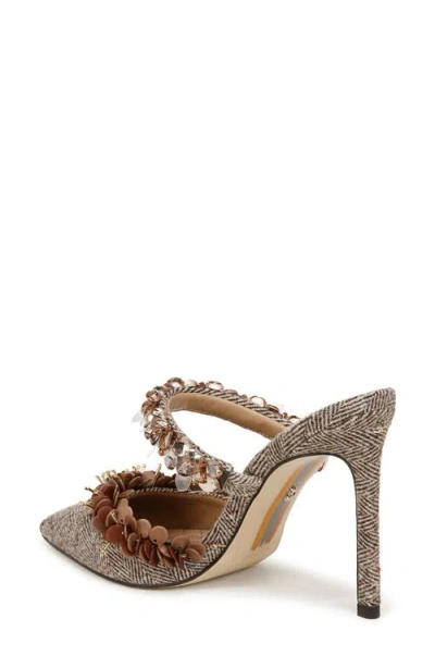 Sam Edelman Athena Pointed Toe Mule Pump Brown Multi Fabric In Brown Multi