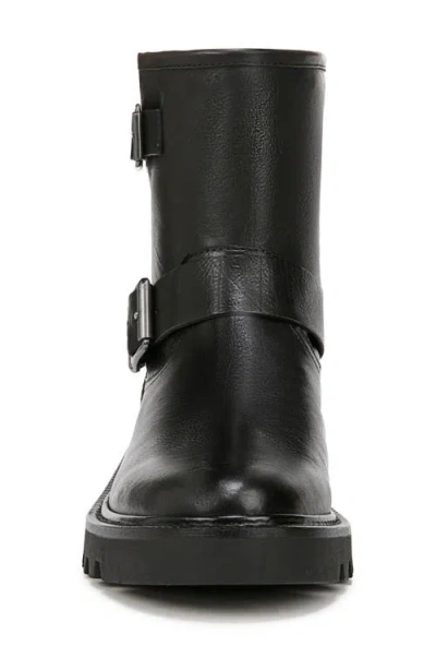 Sam Edelman Kinsley J2563l1001 Woblack Leather Motorcycle Boots Rhs5547 In Black