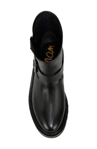 Sam Edelman Kinsley J2563l1001 Woblack Leather Motorcycle Boots Rhs5547 In Black