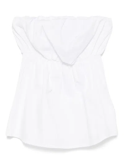 The M Strapless Top In White