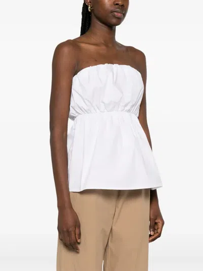 The M Strapless Top In White