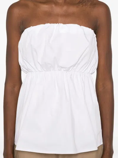 The M Strapless Top In White