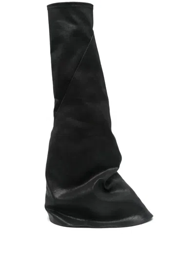 Rick Owens Drkshdw Drkshdw By Rick Owens Boot-shaped Sneakers With Shark-tooth Rubber Sole In Black