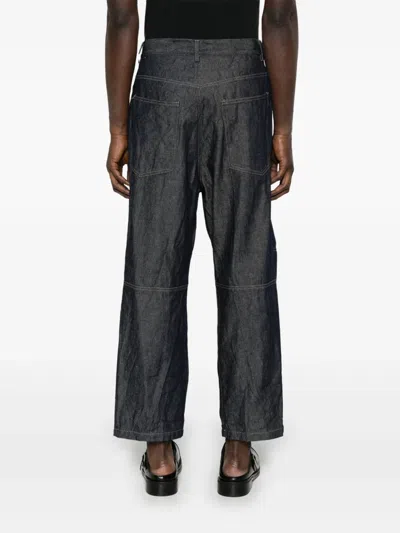 Forme D'expression Contrasting-stitching Jeans In Blue