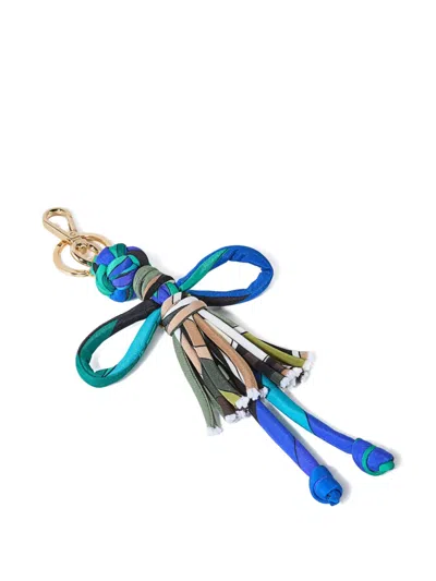 Pucci Iride-print Woven Keychain In Green