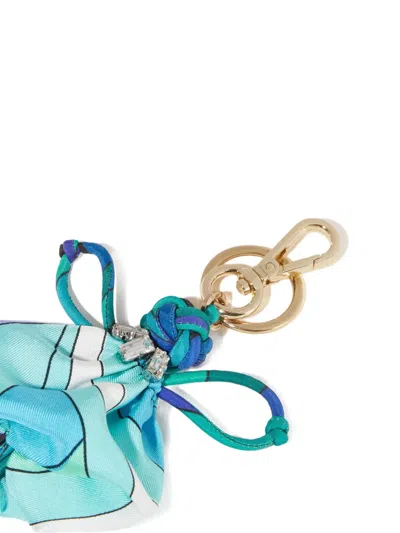 Pucci Iride-print Silk Charm In Blue