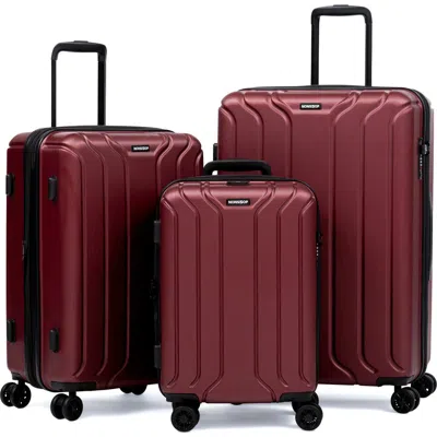 Nonstop New York 3-piece Expandable Spinner Luggage Set And 3-piece Packing Cube Set In Burgundy