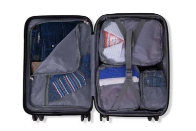 Nonstop New York 3-piece Expandable Spinner Luggage Set And 3-piece Packing Cube Set In Navy