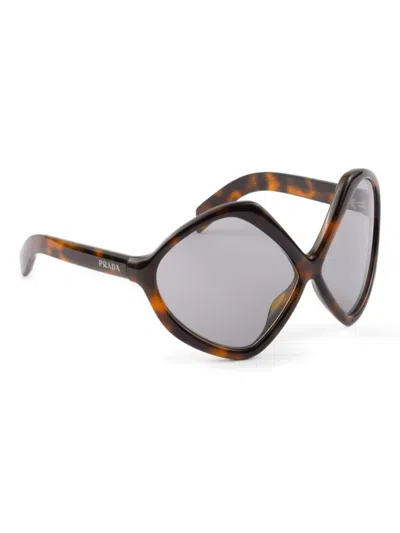 Prada Pr B21s Runway 20d50q Juniper Tartarugato Sunglasses In Brown
