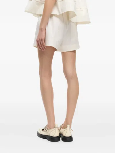 Ganni Organic Cotton Elasticated Shorts In White