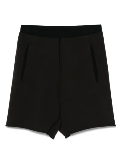 Label Under Construction Cotton Shorts In Black