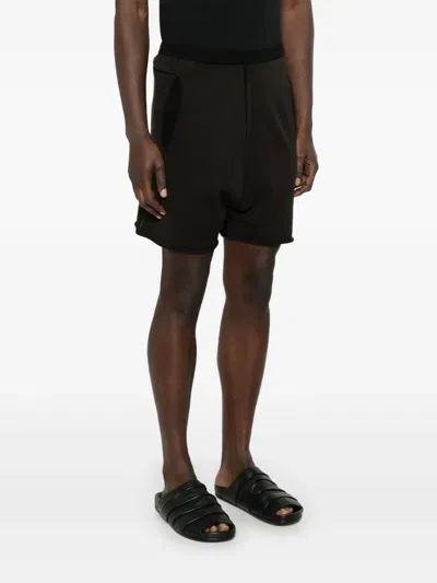Label Under Construction Cotton Shorts In Black