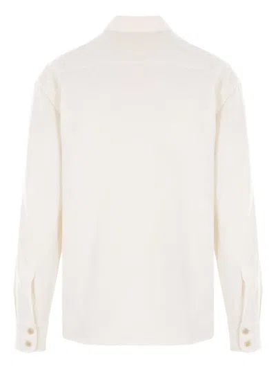 Aspesi Glenn Shirt In Beige Linen In White