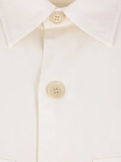 Aspesi Glenn Shirt In Beige Linen In White