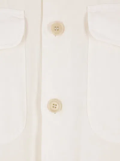 Aspesi Glenn Shirt In Beige Linen In White