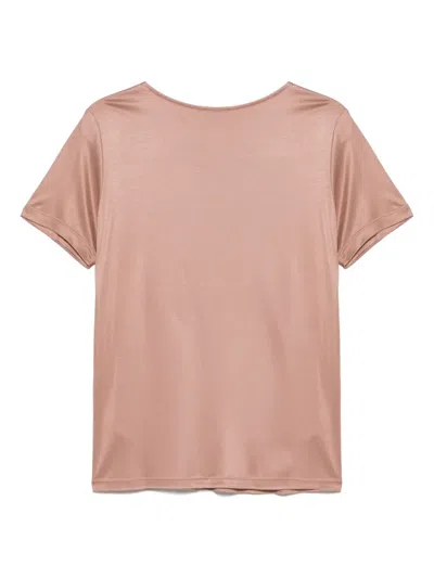 Fay Short Sleeve Crew Neck Polo Shirt Design In Neutrals