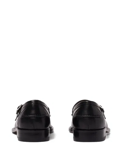 Scarosso Minni Buckle Fastened Flat Shoes In Black