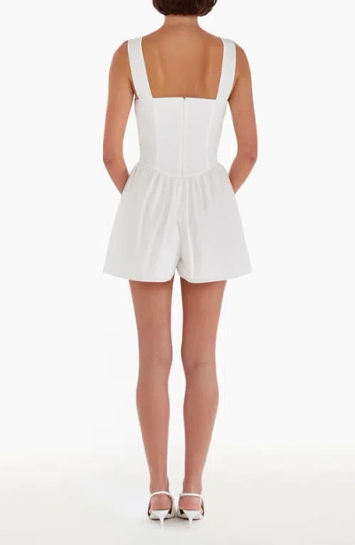 Amanda Uprichard Bellini Satin Bodice Romper In White