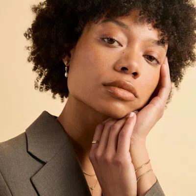 Astrid &amp; Miyu Pear Bezel &amp; Pearl Drop Studs