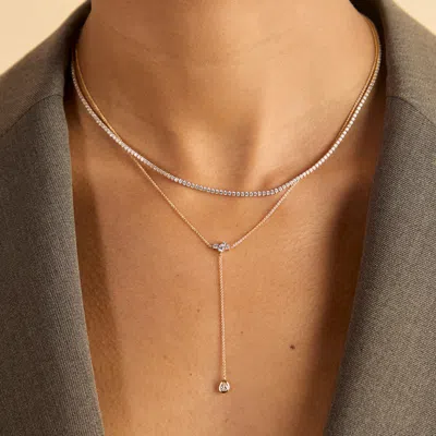 Astrid &amp; Miyu Pear Bezel Cluster Lariat