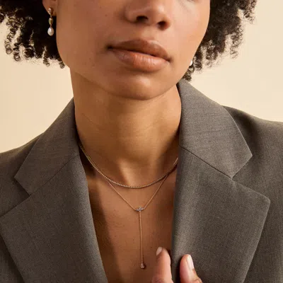 Astrid &amp; Miyu Pear Bezel Cluster Lariat